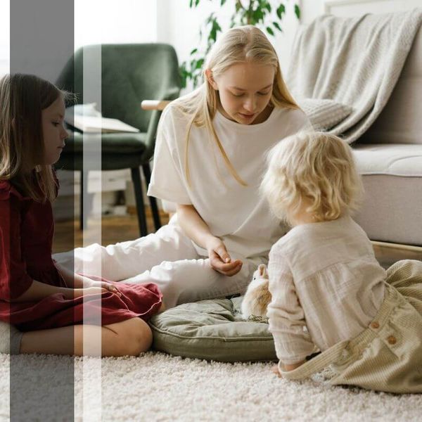 family on carpet