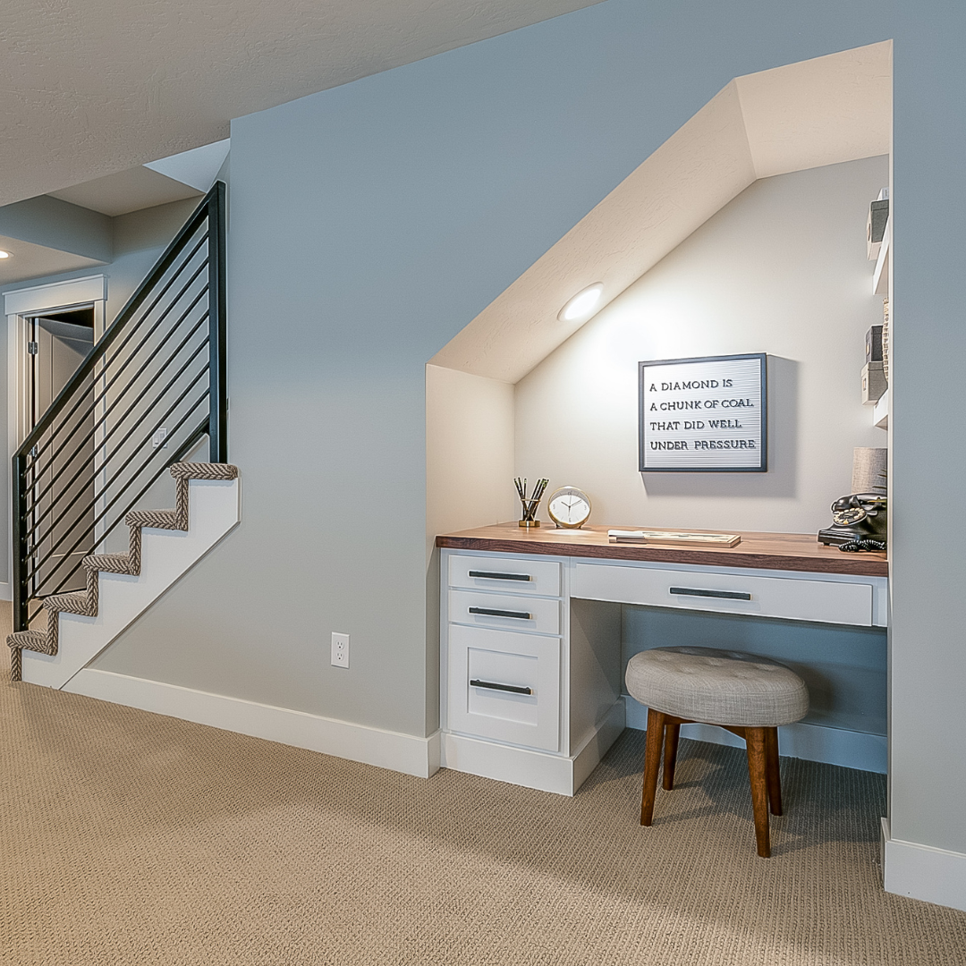 under the stairs desk 