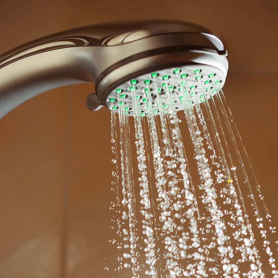 Showerhead with green lights