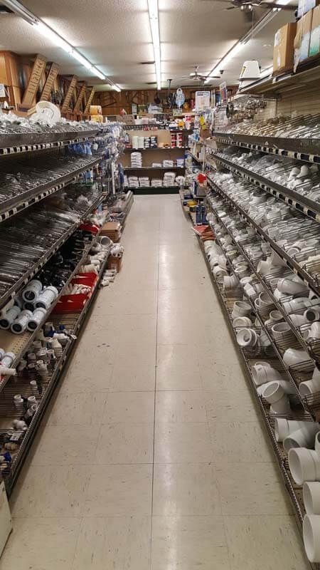 Inside Armstrong Lumber Co. Store Isle