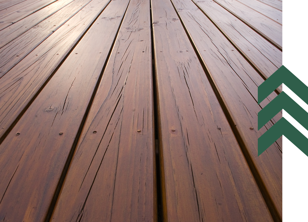 Close up of a wooden deck