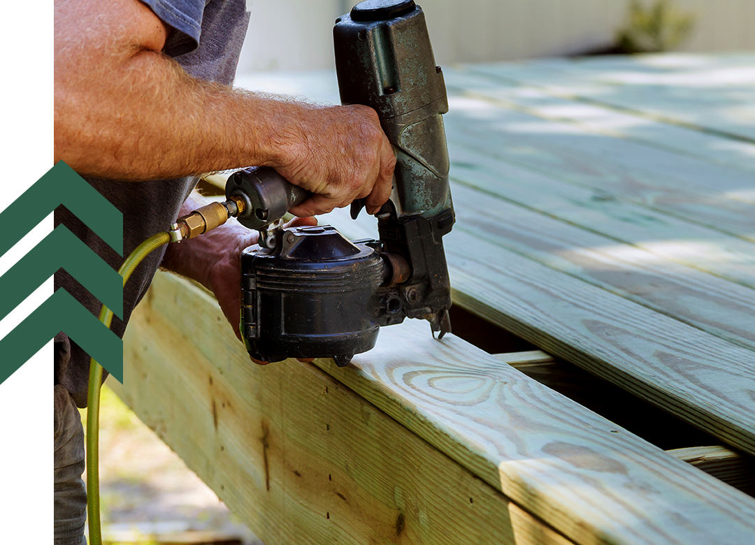 Builder making a deck