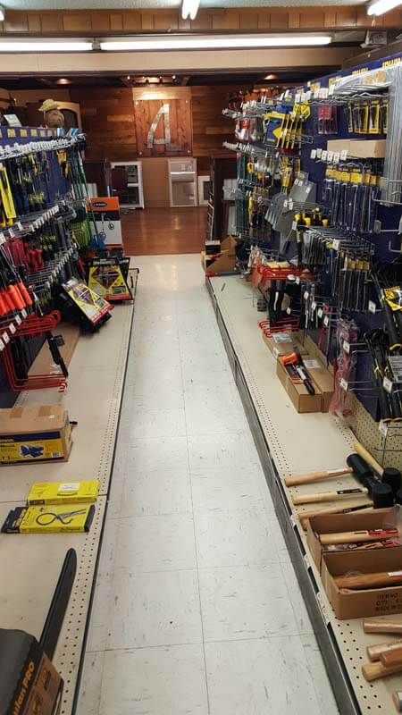 Inside Armstrong Lumber Co. Store Isle