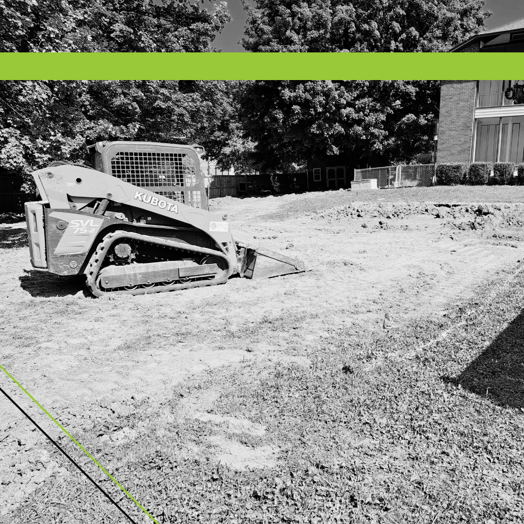 equipment leveling a yard for a project 