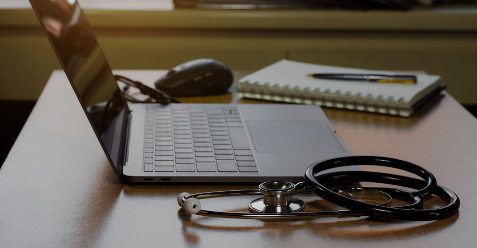 Stethoscope by laptop