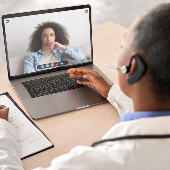Doctor speaking to patient virtually