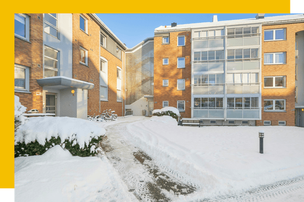 apartment buildings during winter