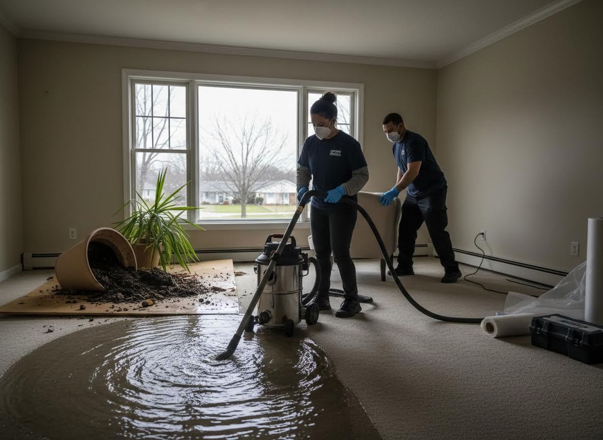 Water Damage Cleanup with Wet Vacuum