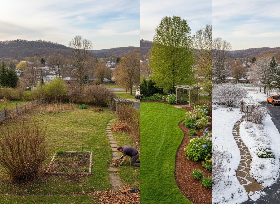 Backyard Garden Transformation Through Seasons