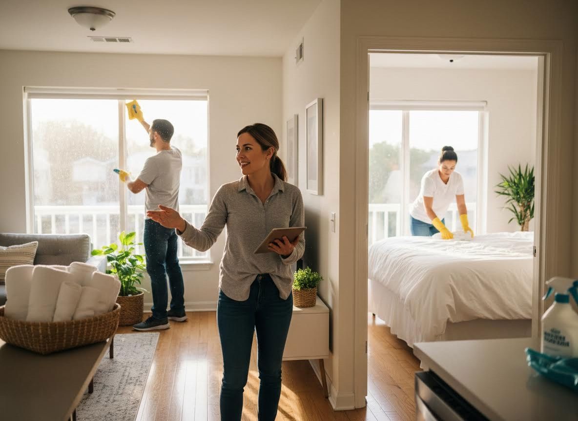 Professional Cleaning Team Maintaining a Modern Home