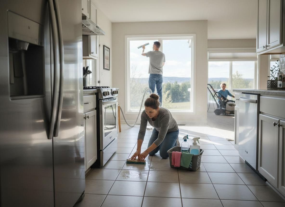 Family Cleaning Modern Home