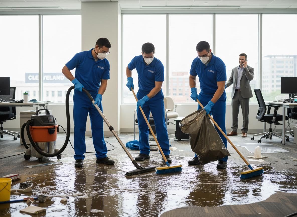 Commercial water damage cleanup in an office