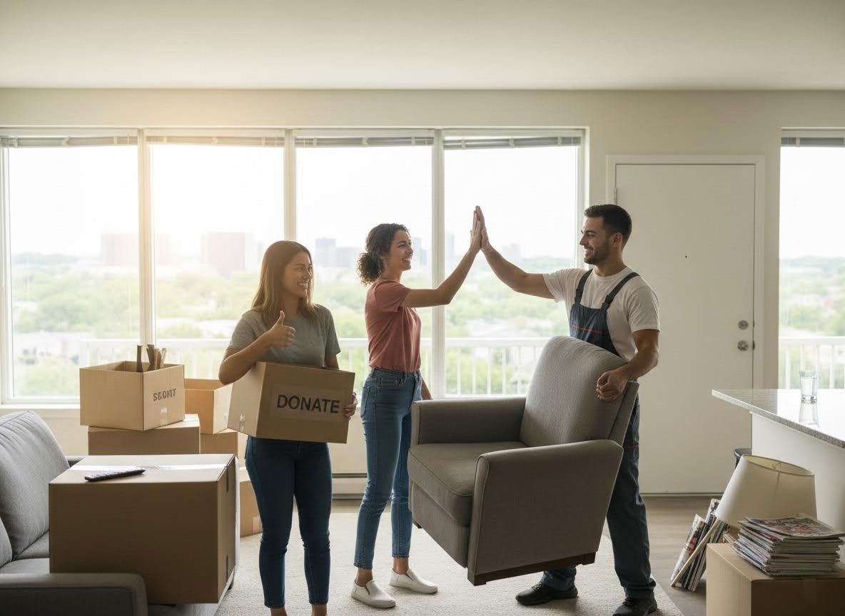 Friends moving and donating items