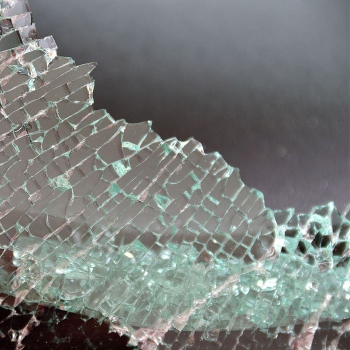 Broken glass window.