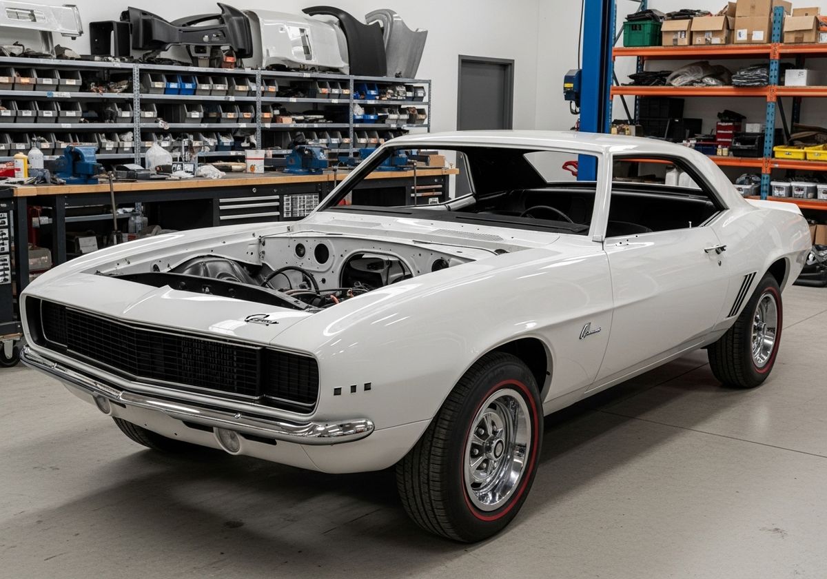 1969 White Chevrolet Camaro Restoration