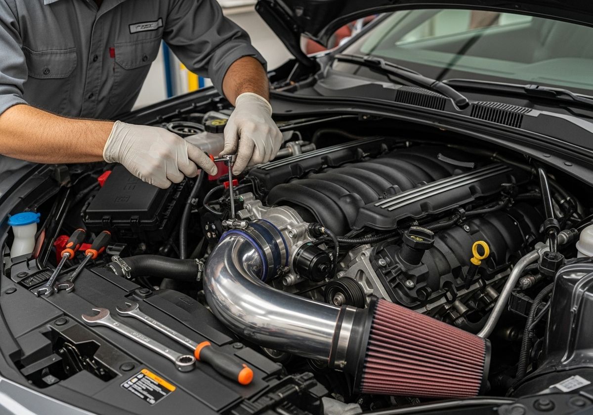 Mechanic Working on Car Engine