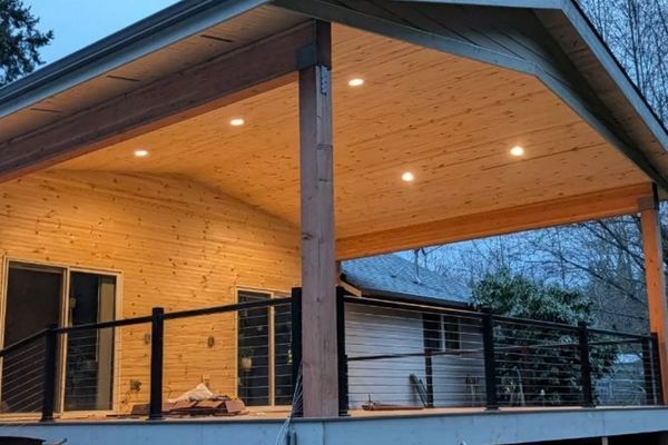 newly built deck area