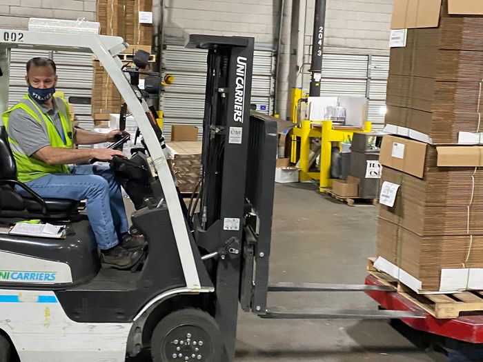 man on forklift