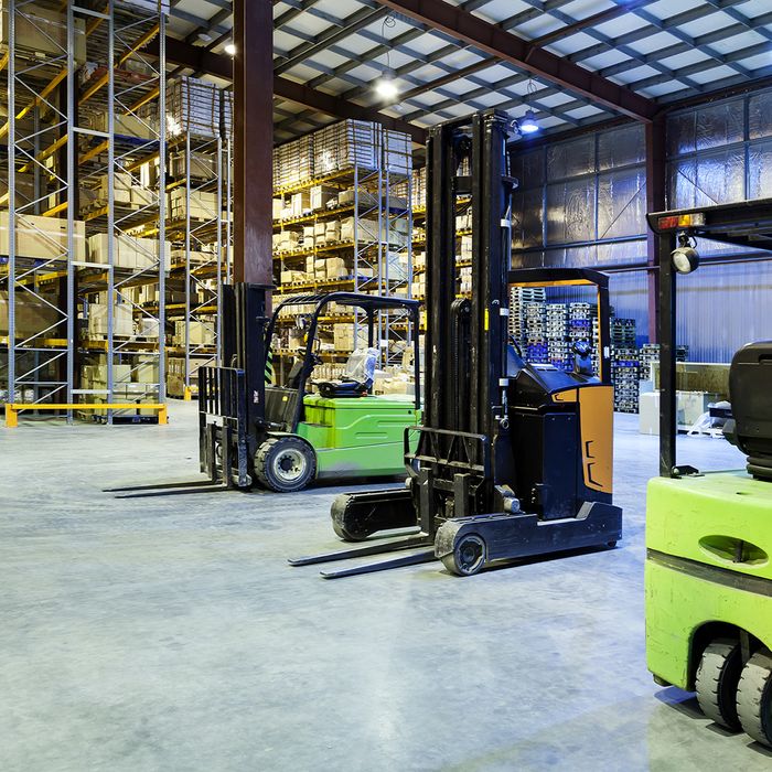 Forklift and other equipment in our warehouse