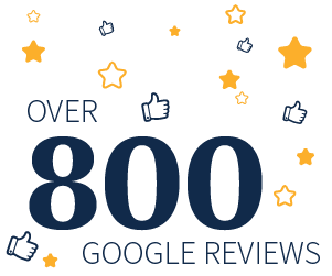 Trust Badge - over 800 google reviews