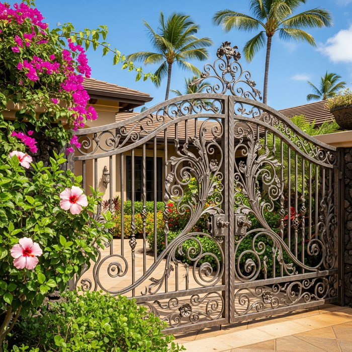 Wrought-iron front gate