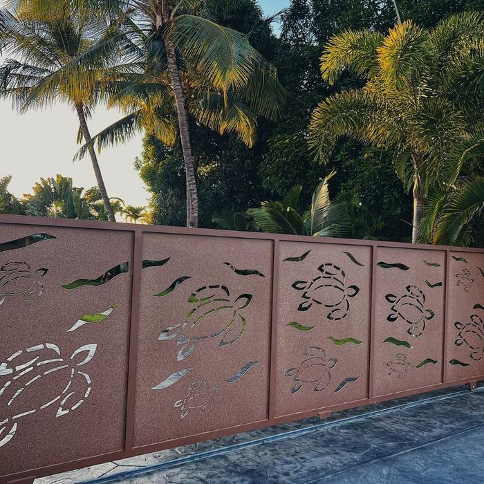 electric gate with turtle design