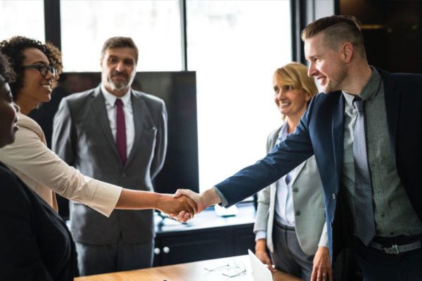 Business people handshake