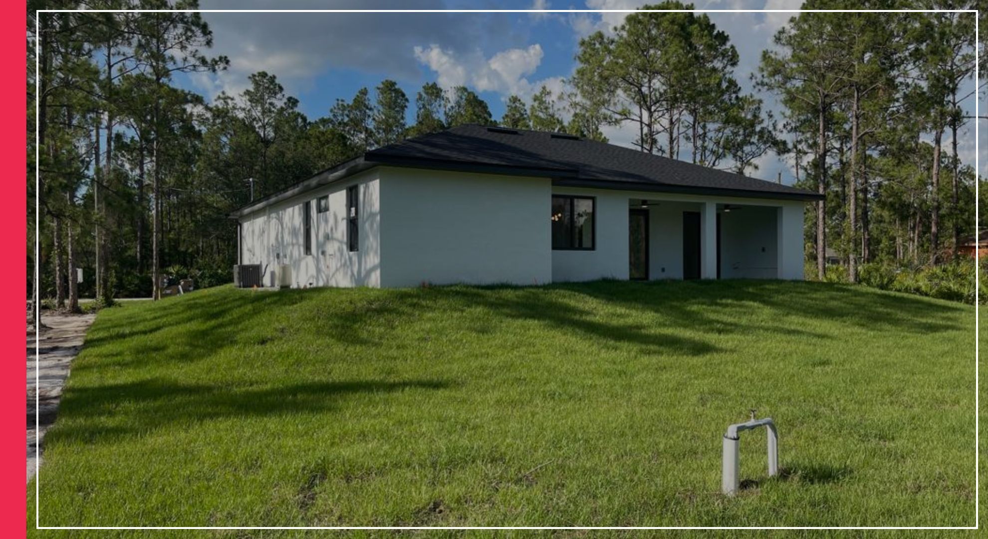 new construction home, green lawn