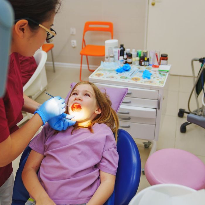 kid at dentist