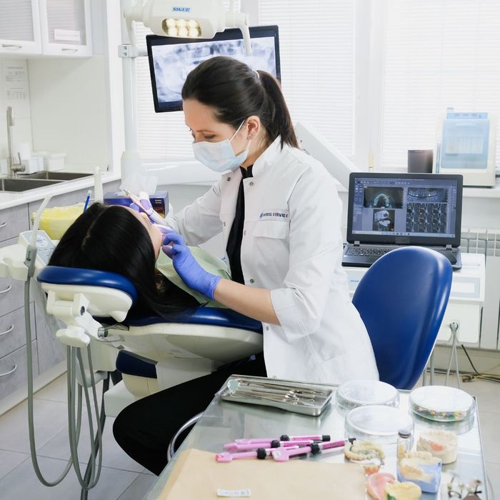 dentist working on patient