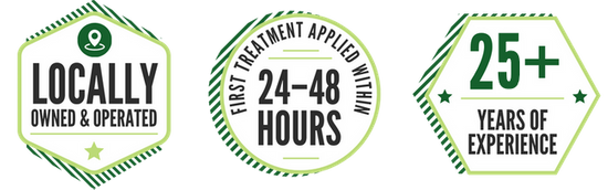 Locally owned & operated, first treatment within 24-48 hours, 25+ years of experience