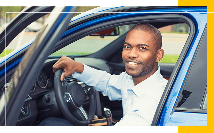 image of a man driving