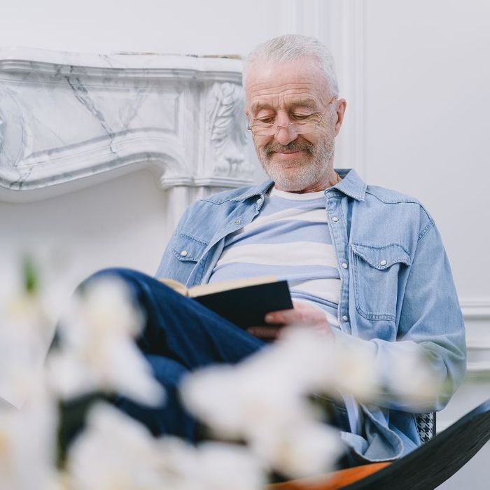 Older man reading