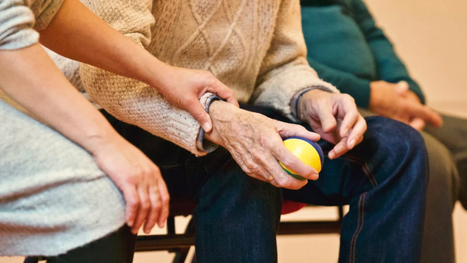 A caregiver offering dementia care.