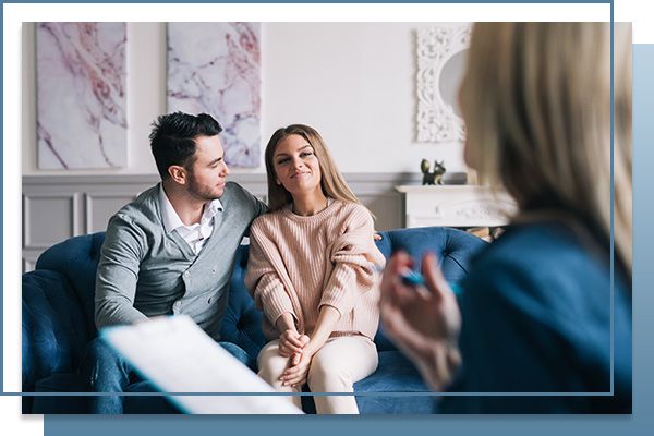 a couple in marriage counseling session