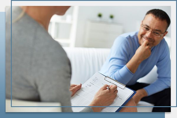 person in counseling session