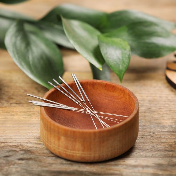 Acupuncture Needles in Bowl 