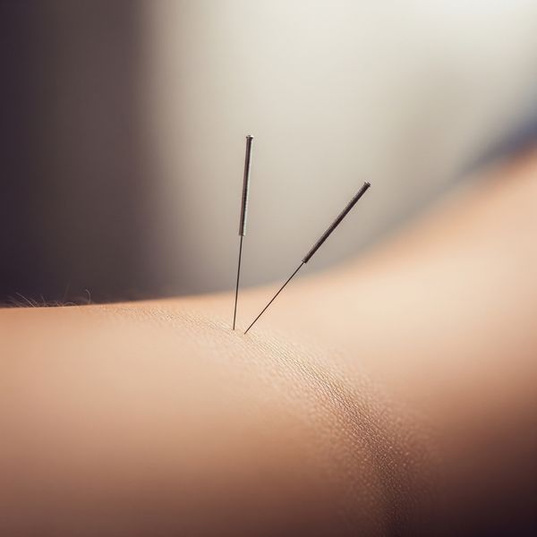 Close-up of acupuncture needles, symbolizing targeted acupuncture for anxiety. Close-up of acupuncture needles, symbolizing targeted acupuncture for anxiety.