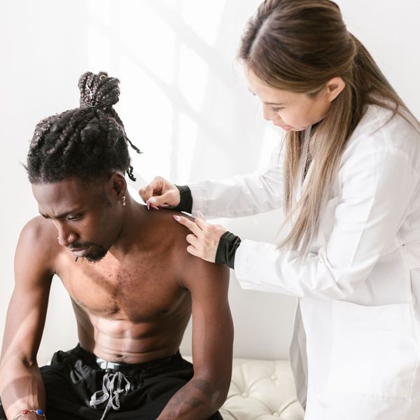 Man getting acupuncture
