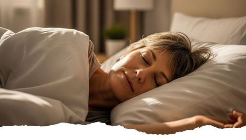 middle aged lady sleeping peacefully