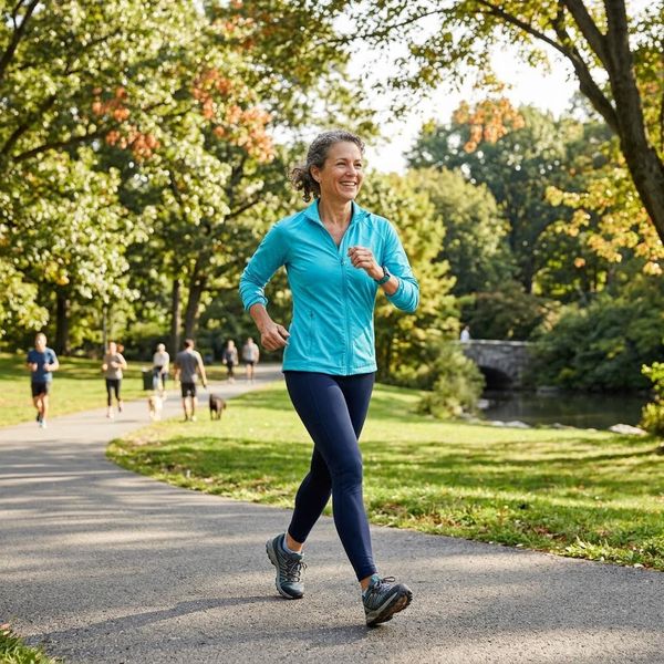 Healthy person walking outside representing preventative wellness.