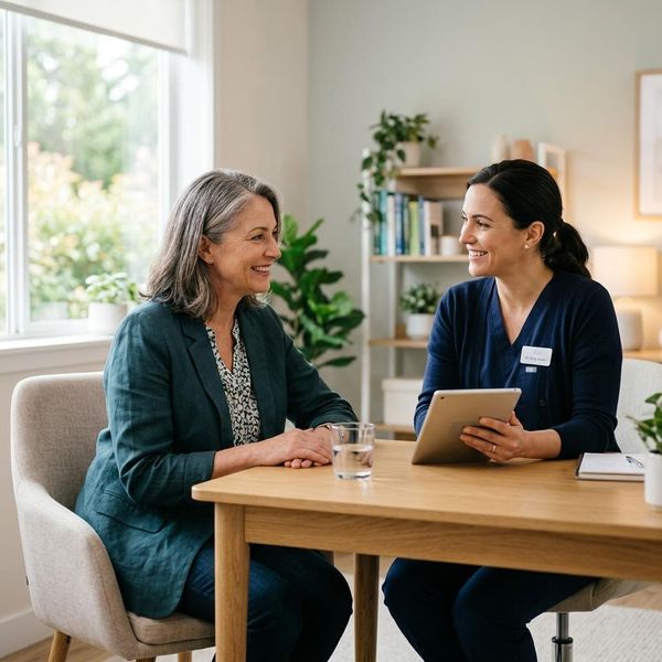 Patient receiving a personalized holistic health consultation.