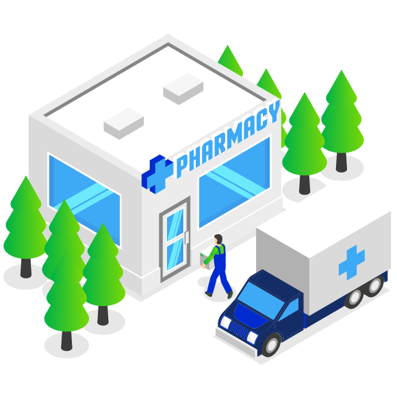 Pharmacy delivery illustartion