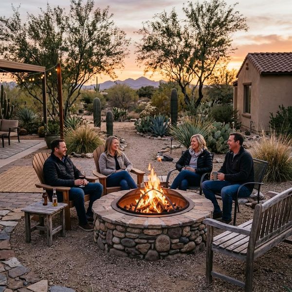 backyard in El Mirage with a firepit