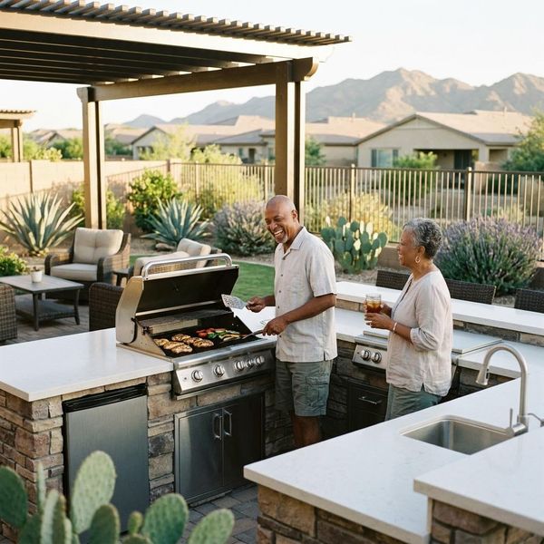 Sun City backyard outdoor kitchen