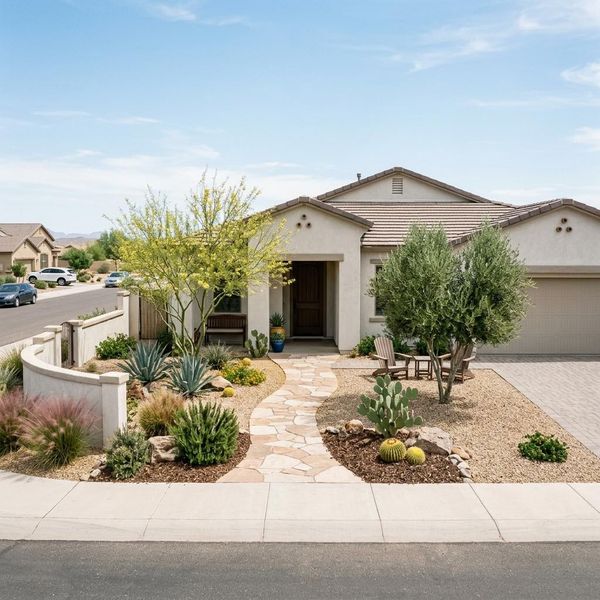 professionally landscaped front yard in El Mirage