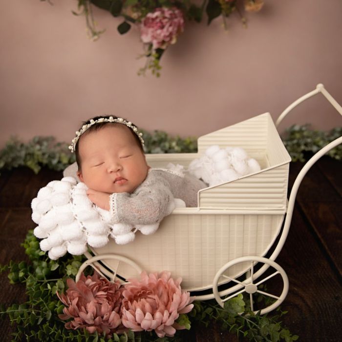 baby with toys decor