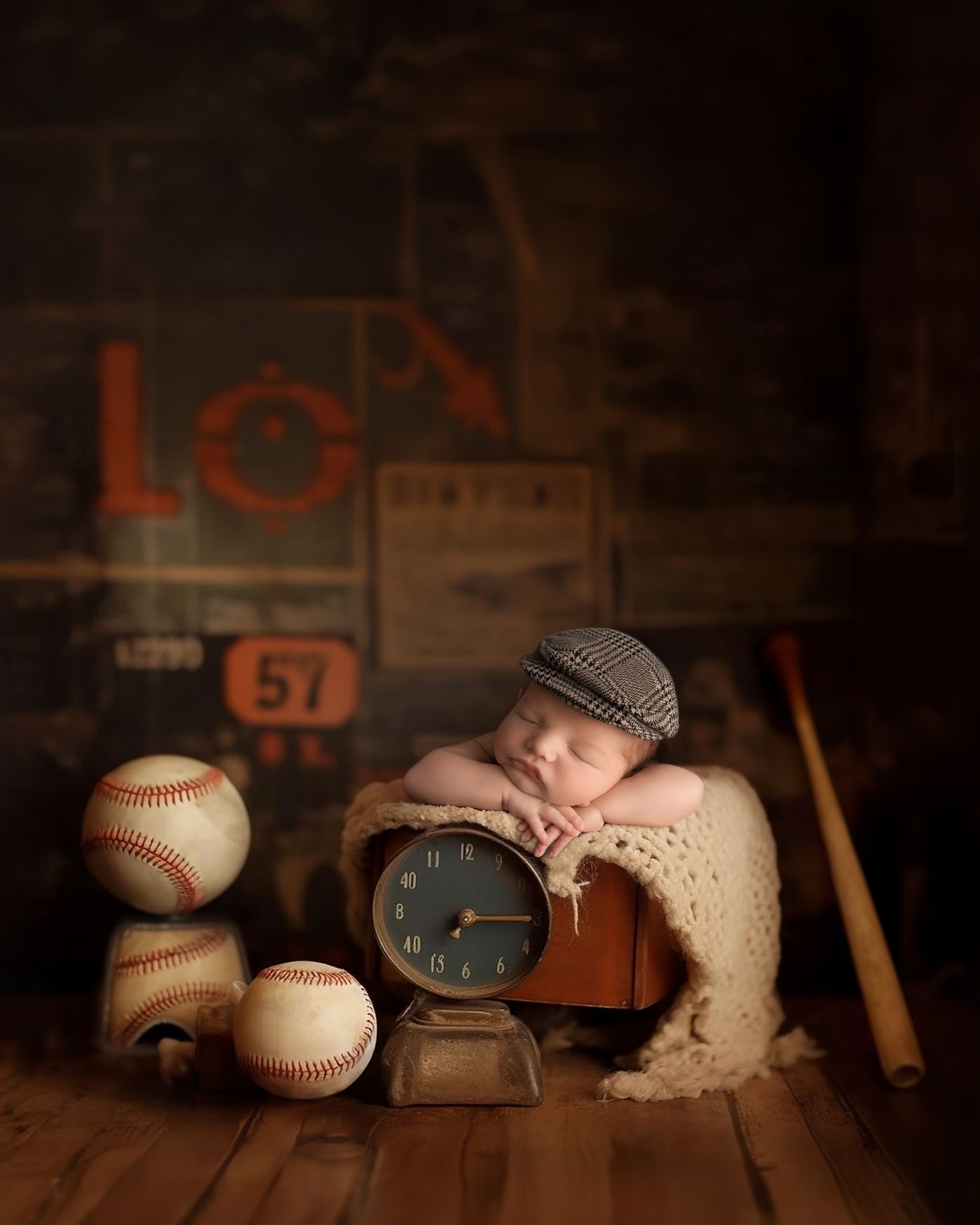 Baseball themed newborn photography in Murfreesboro TN