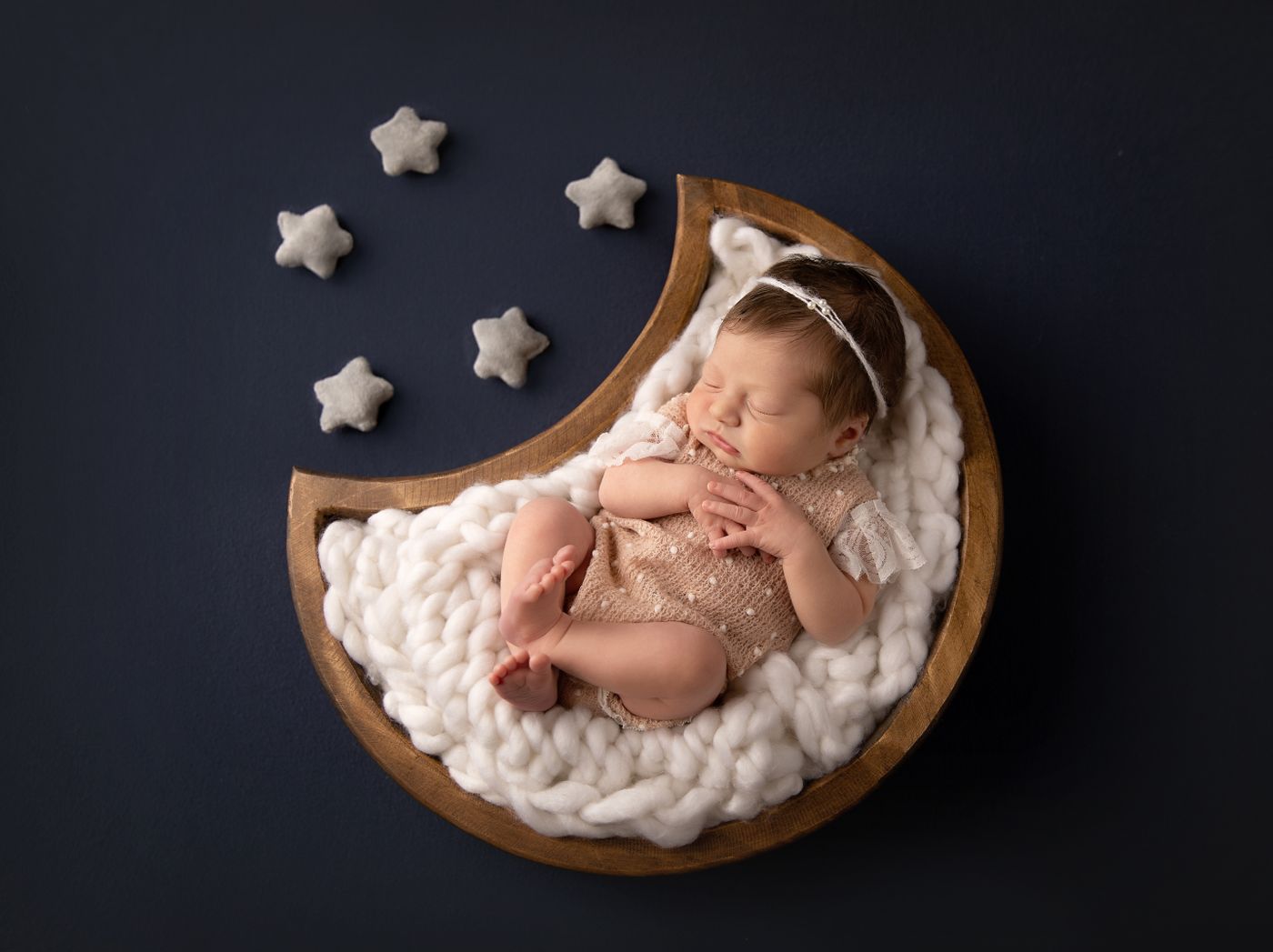 Moon and stars newborn photography in Murfreesboro TN