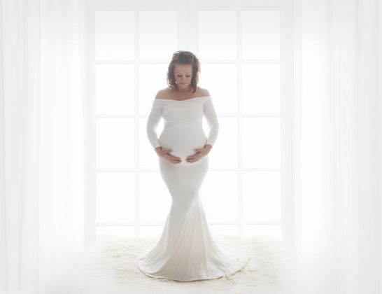 Studio Maternity Portrait by Kelly Saxon Photography